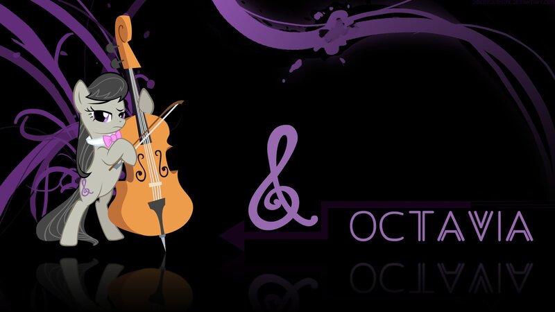 Pony Playing Cello — Black, Dramatic