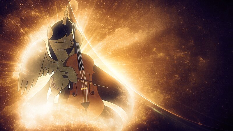 Pony Playing Cello — Gold