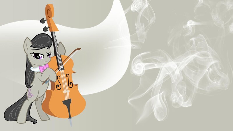 Pony Playing Cello — Gray, Dramatic