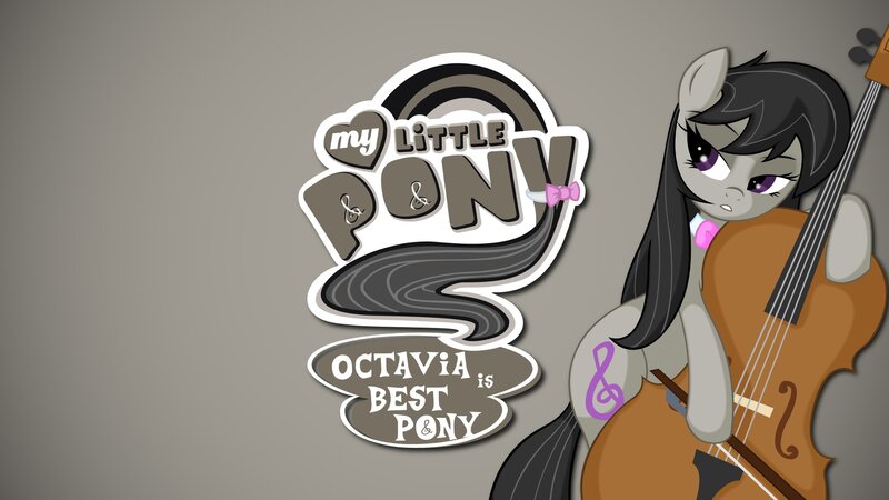 Pony Playing Cello — Gray, Serious
