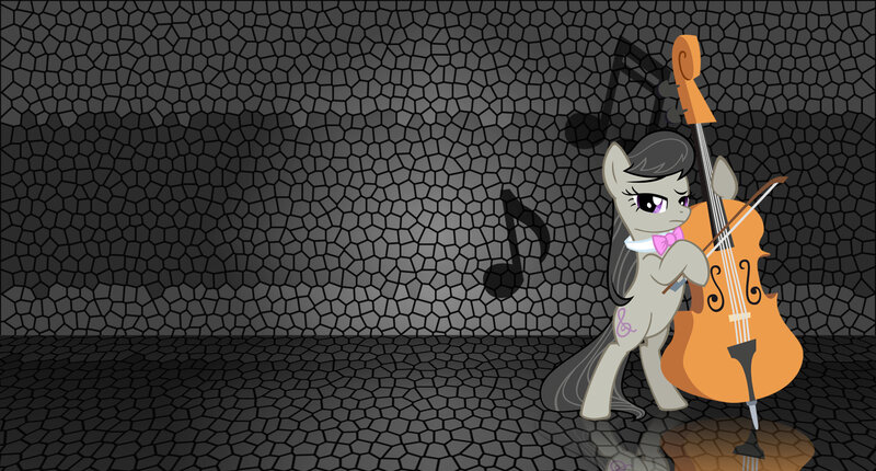 Pony Playing Cello — Gray