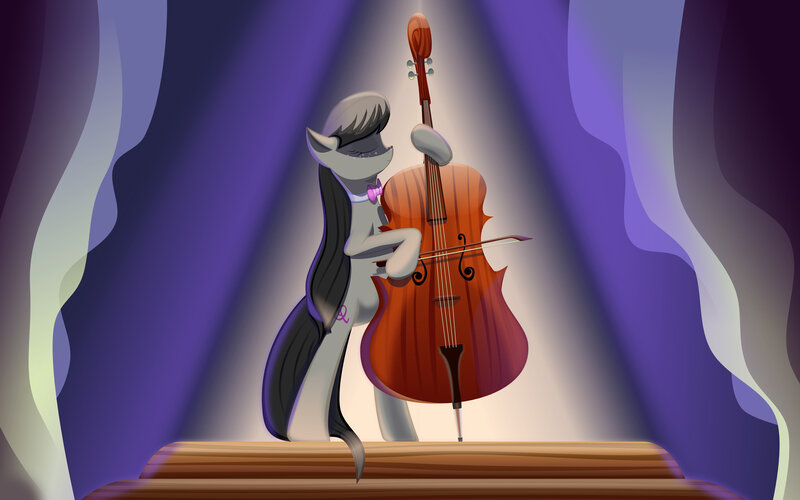 Pony Playing Cello — Purple