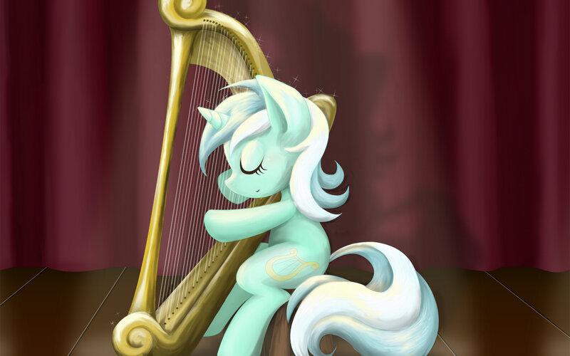 Pony Playing Harp