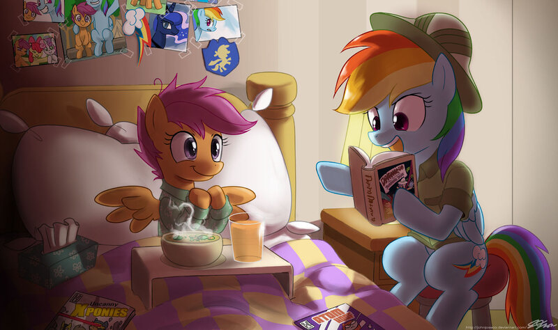 Pony Reading to Sick Pony