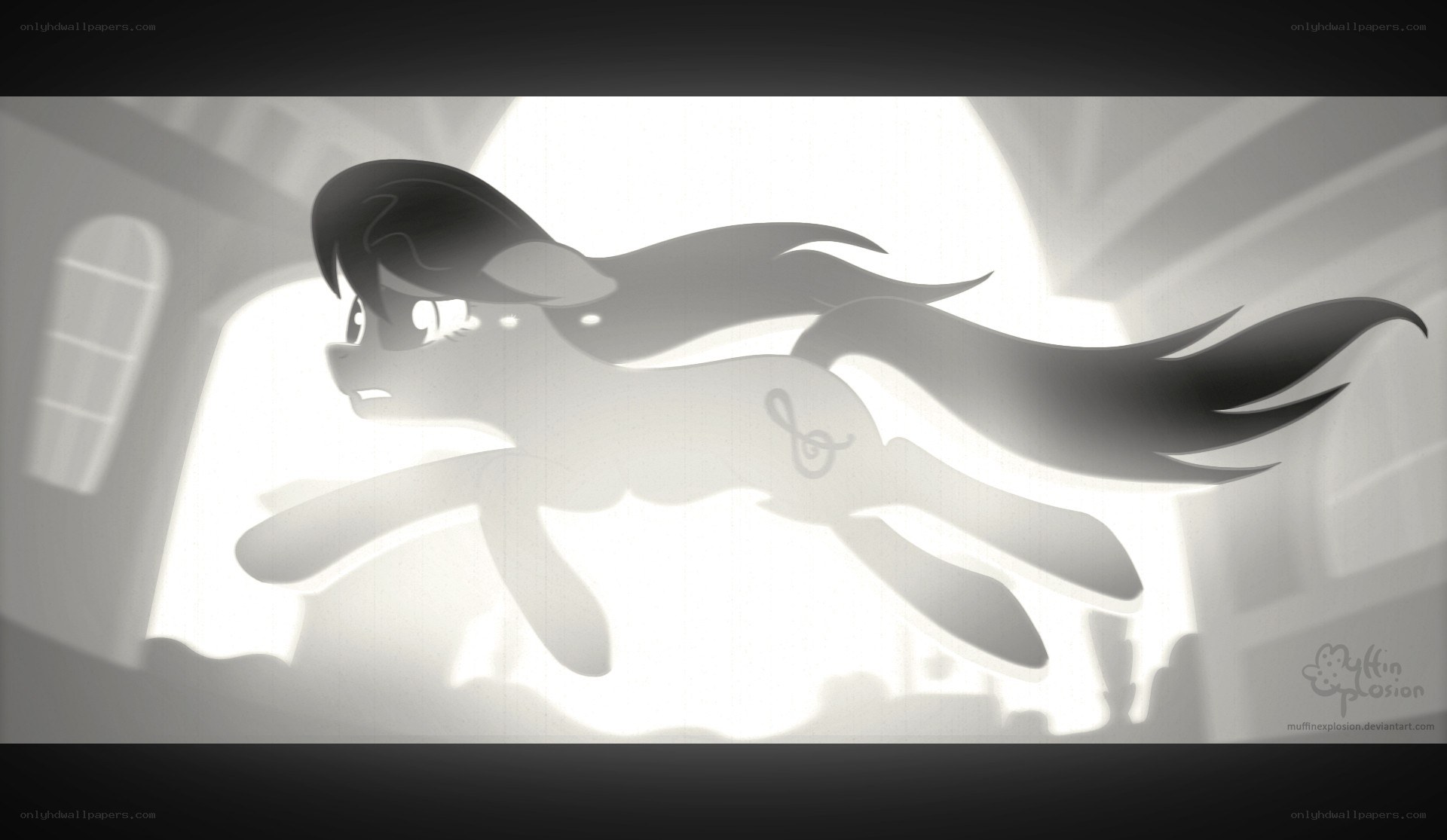 pony silhouette in light