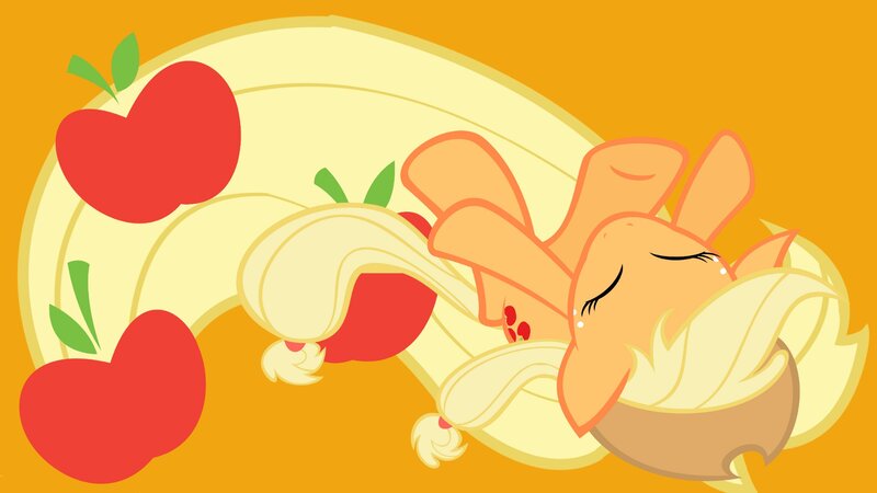 Pony Sleeping on Apples — Yellow
