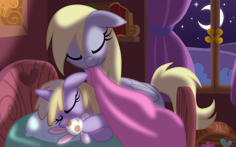 Pony sleeping with her child