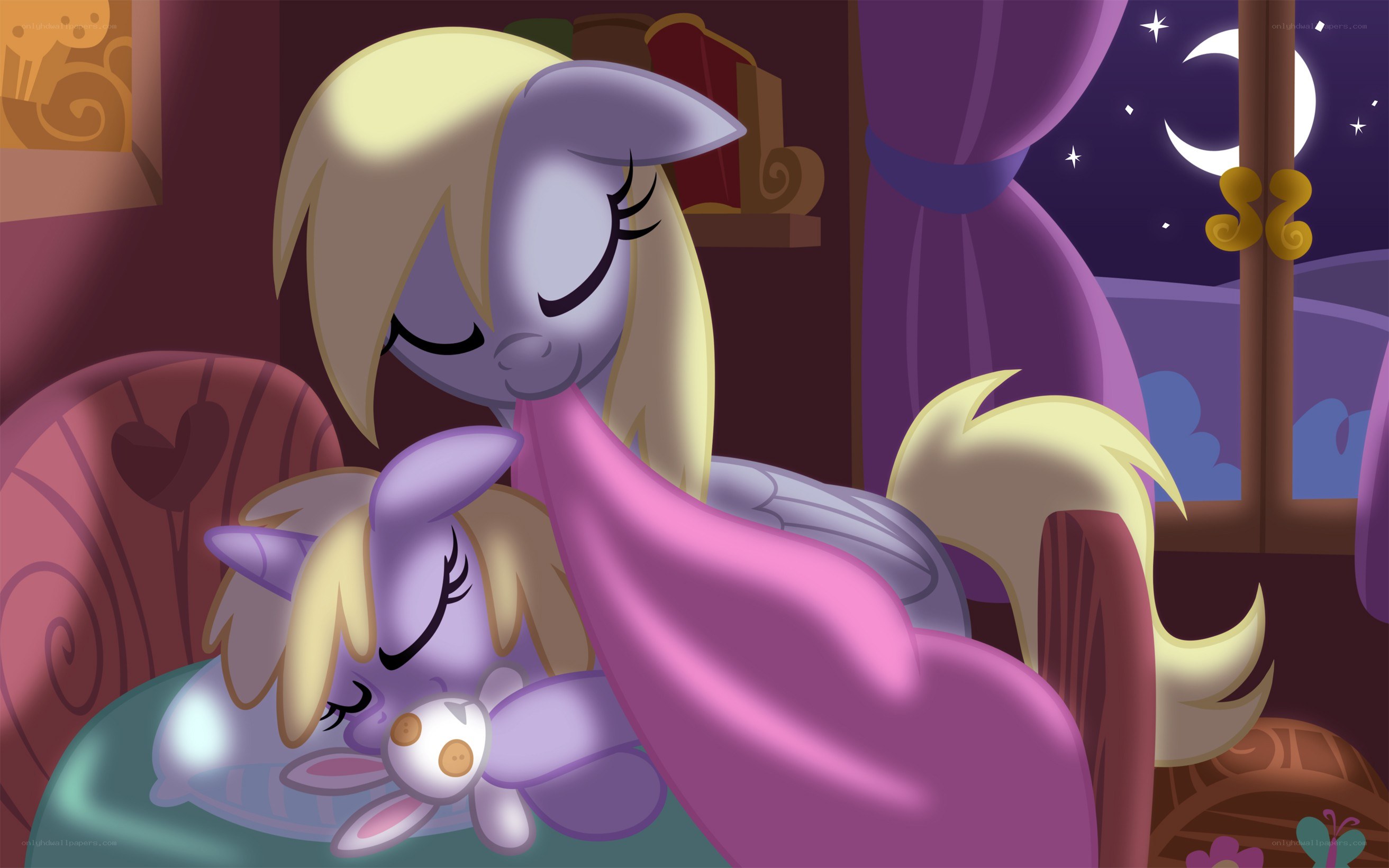 Pony sleeping with her child