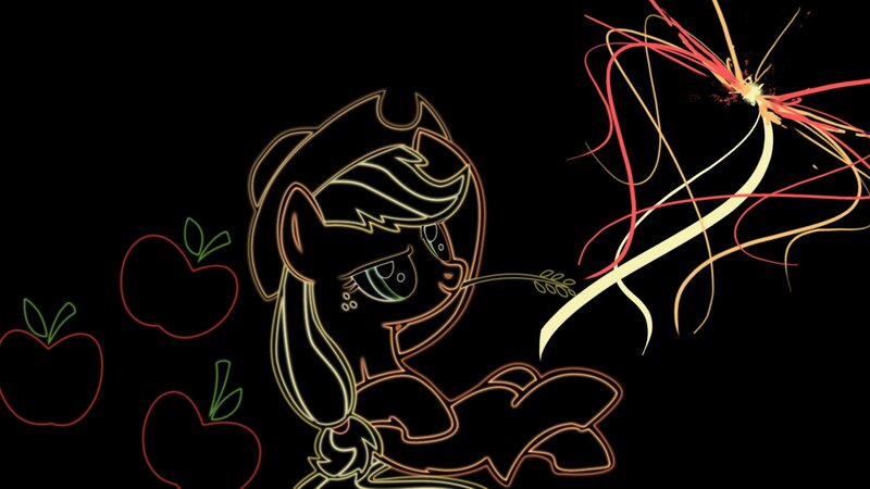 Pony with Apples — Black, Dramatic