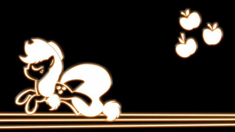 Pony with Apples — Black, Glowing