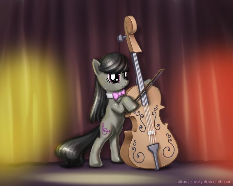 pony with cello on stage