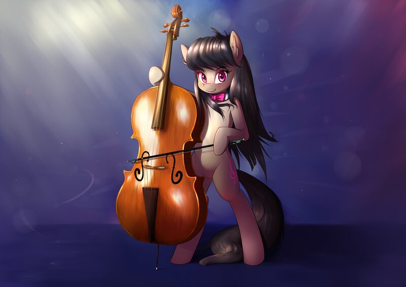 Pony with Cello — Purple, Dramatic