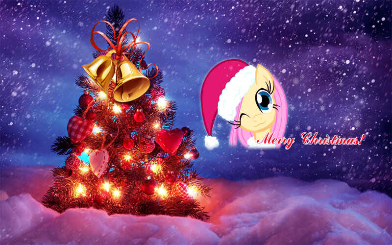 Pony with Christmas Tree