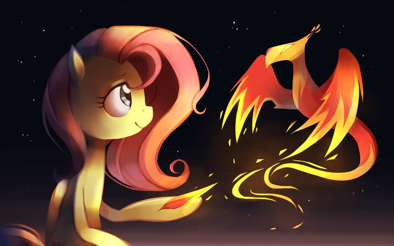 Pony with Fire Phoenix