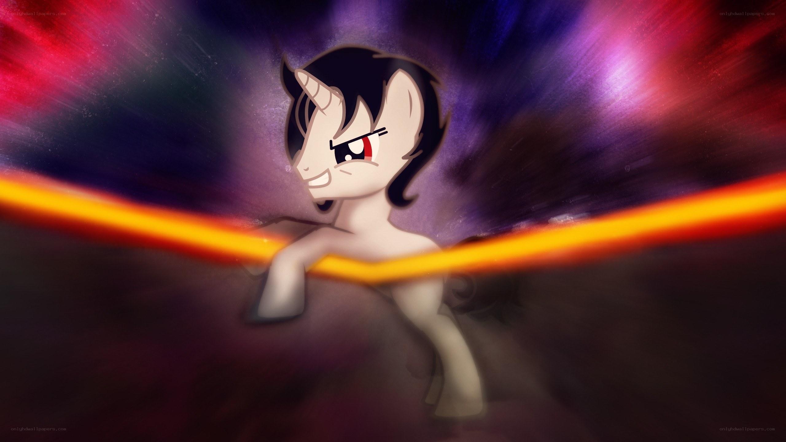 pony with glowing eyes