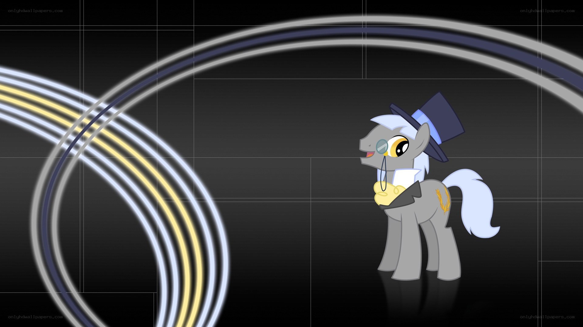 pony with top hat and monocle