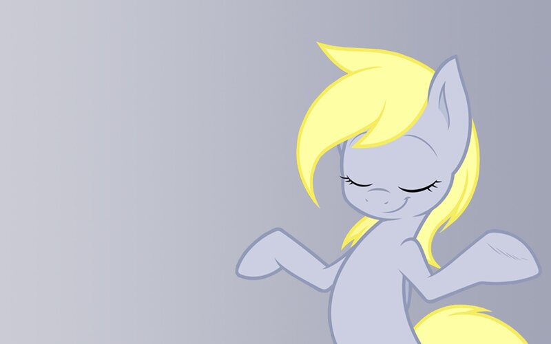 Pony with Yellow Mane — Gray, Calm, Digital Art, Closed Eyes