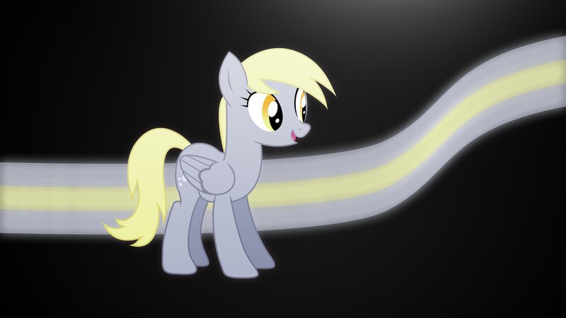 Pony with Yellow Mane — Gray, Dramatic, Digital Art
