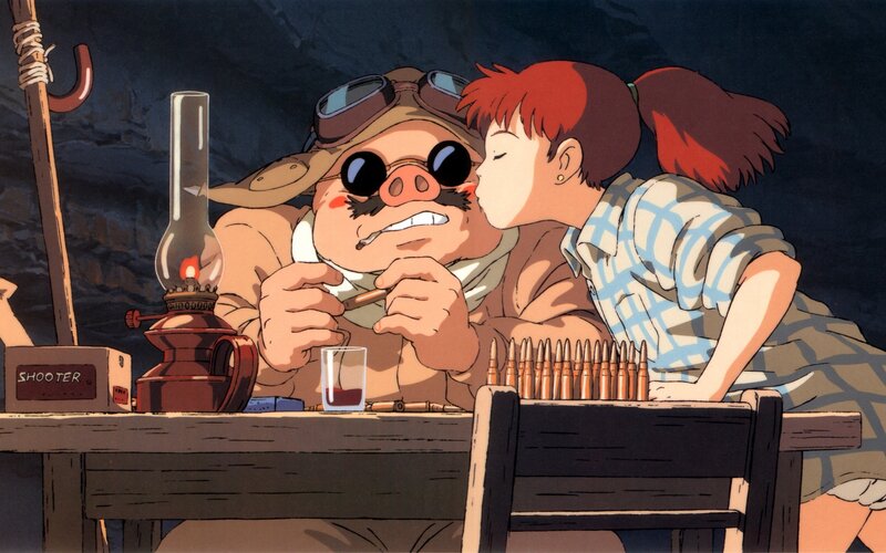 Ponyo kissing a pig-like man