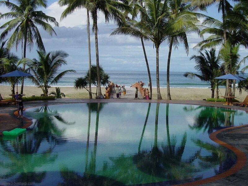 Pool and Beach Scene