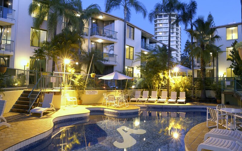 Pool Area at Resort — Blue, Calm