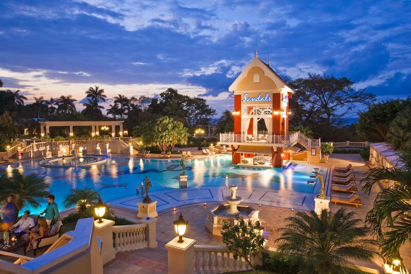 Pool Area at Resort — Blue, Serene