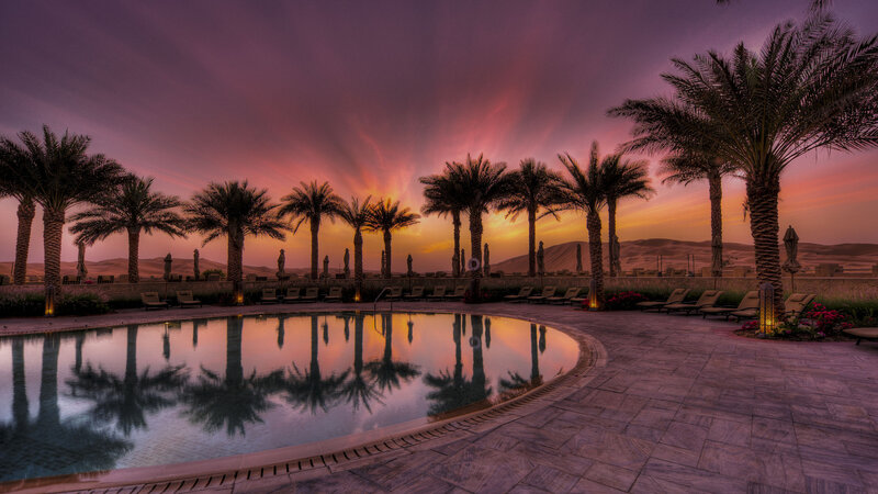 Pool at Desert Resort — Purple, Serene