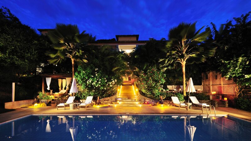 Pool at Night Resort — Blue, Serene