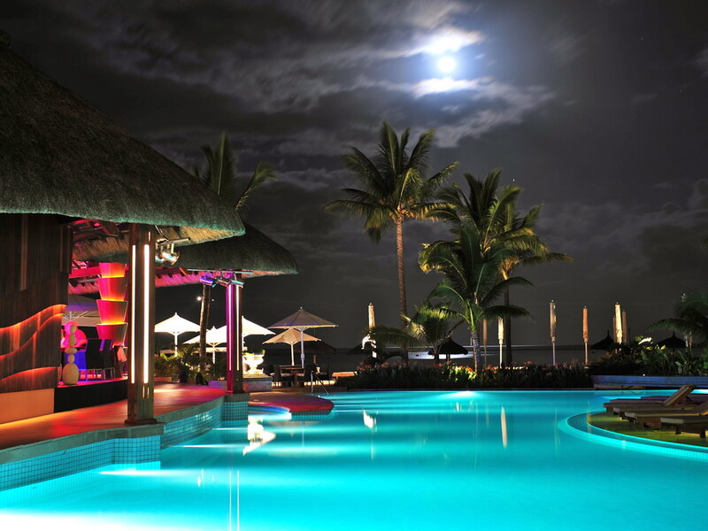 Pool at Resort at Night — Blue, Serene