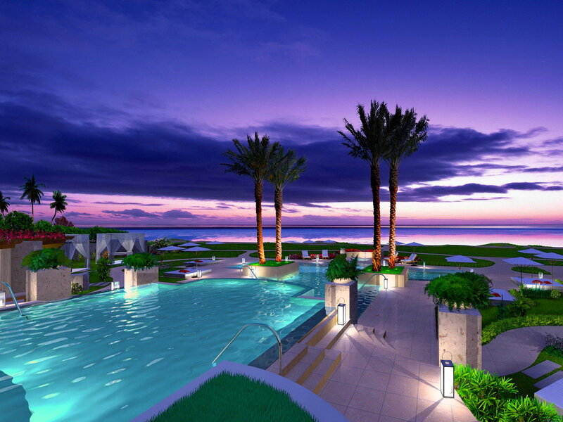 Pool at Resort by Ocean — Purple