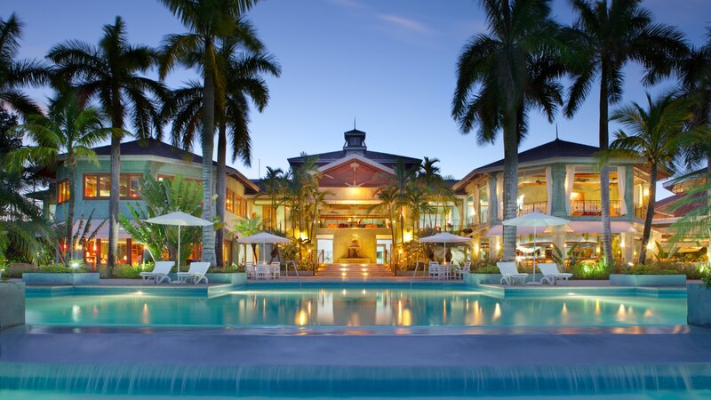 Pool at Resort Hotel — Blue, Serene, Night