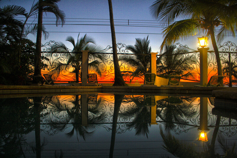 Pool at Sunset — Blue