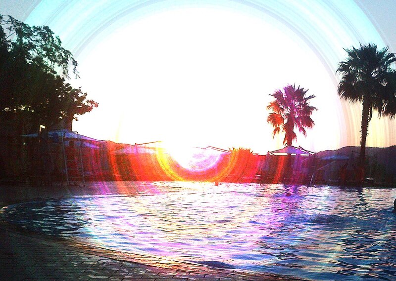 Pool at Sunset — White