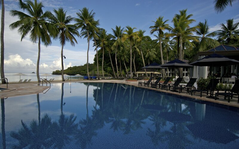 Pool at Tropical Resort — Blue, Serene, Afternoon, Photograph