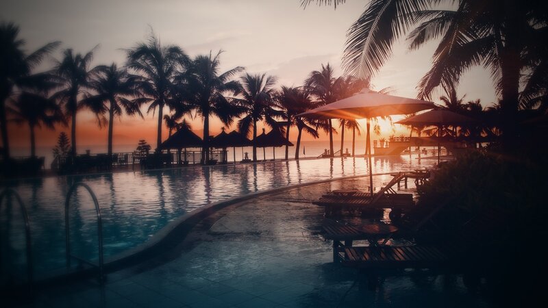 Pool at Tropical Resort — Orange, Serene