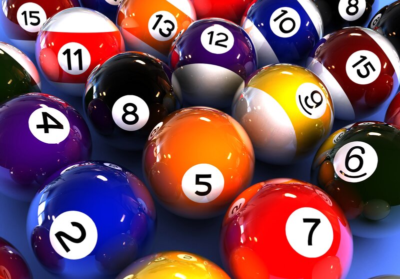 Pool Balls in a Rack — Blue