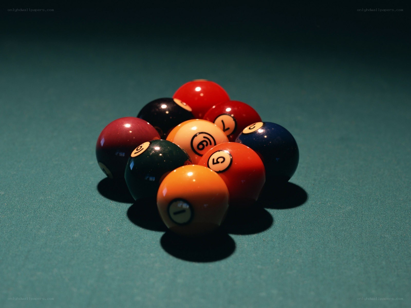 pool balls in a triangle