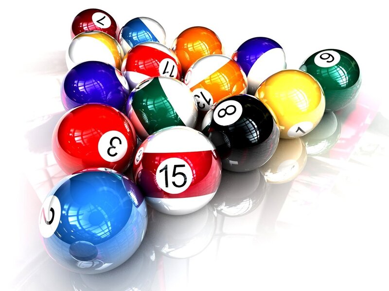 Pool Balls in Triangle — White, Neutral, 3d Render