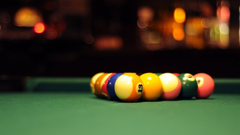 Pool Balls on Green Felt — Calm, Night