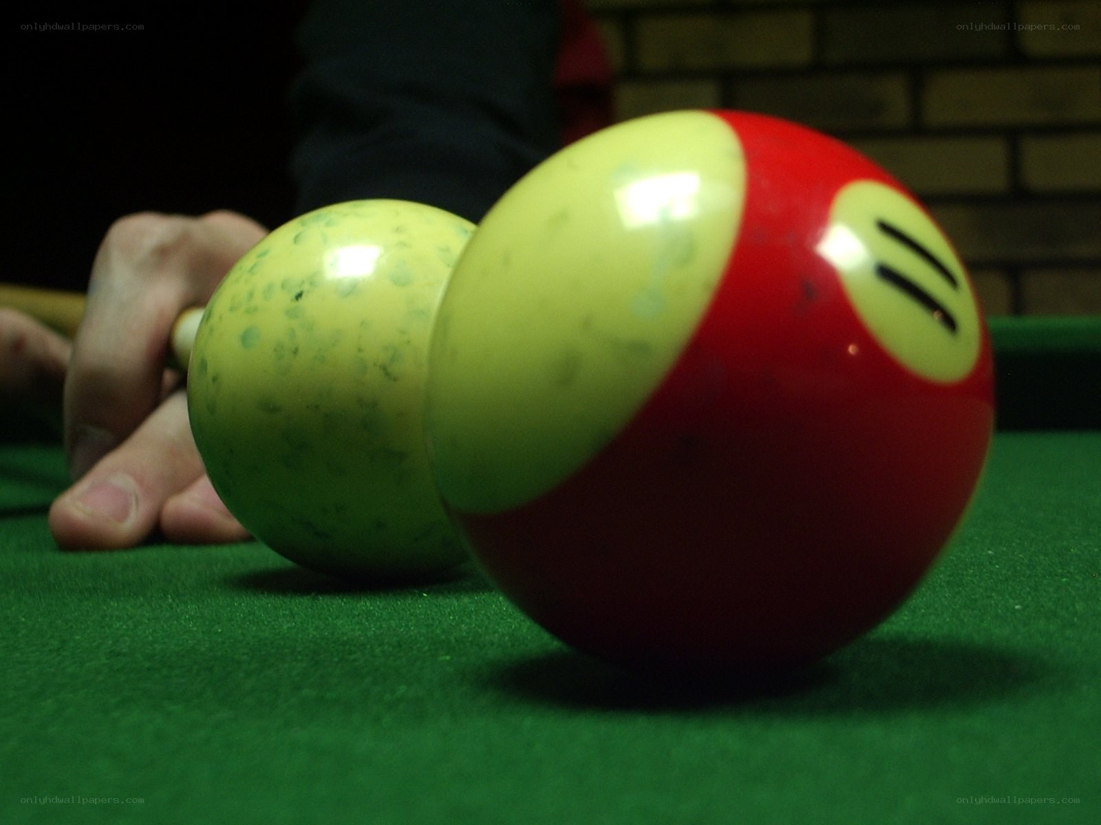 pool balls on green felt