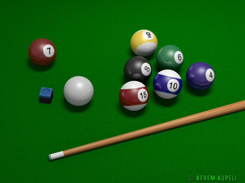 Pool Balls on Green Table — Neutral