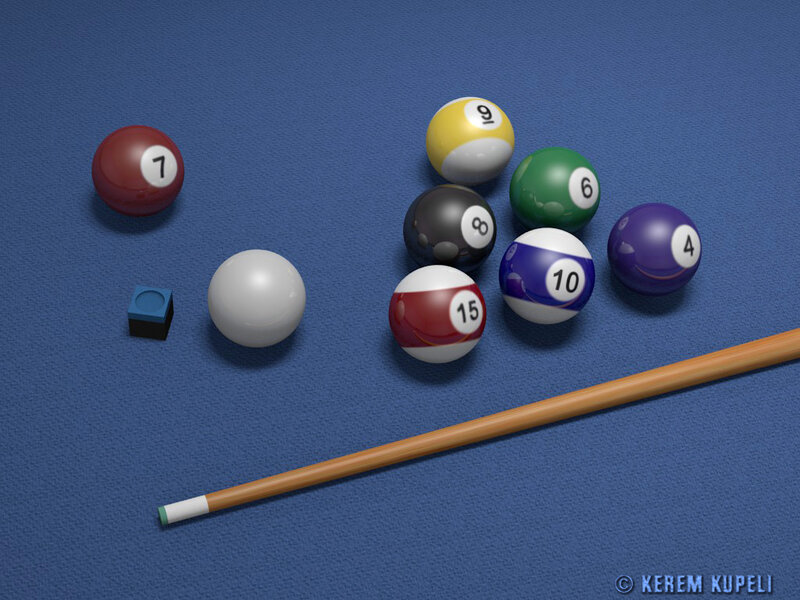 Pool Balls on Table — Blue