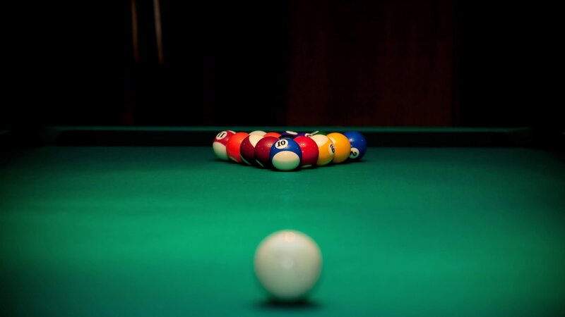 Pool Balls on Table — Green, Dark