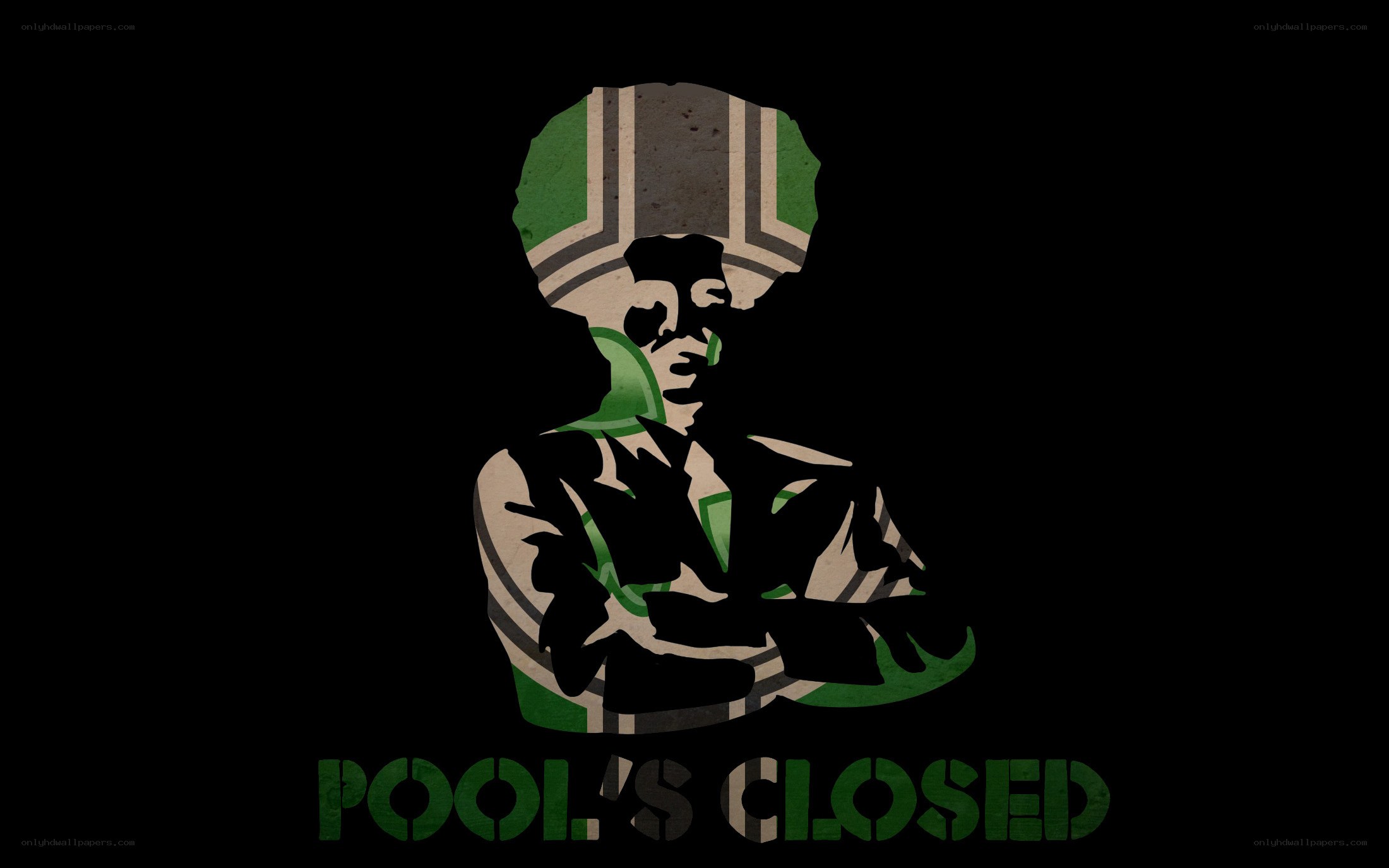 pool closed sign with silhouette