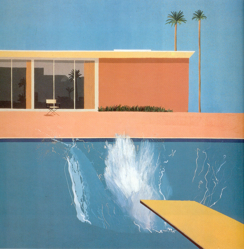 Pool diving splash scene