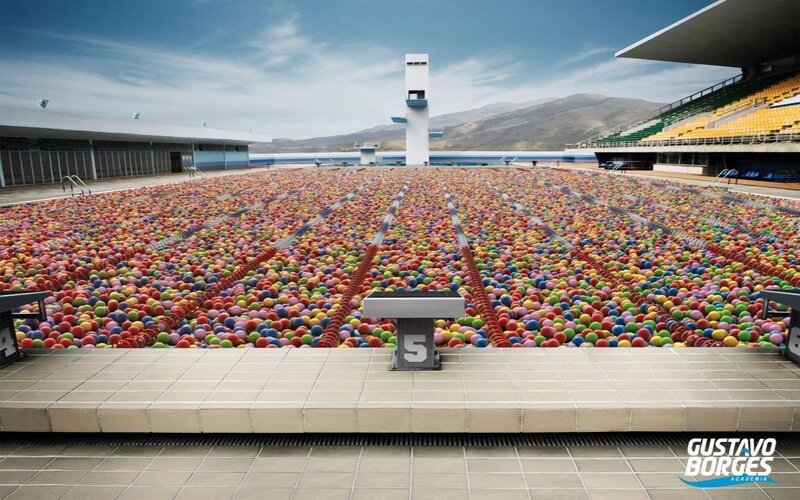 Pool filled with colorful balls