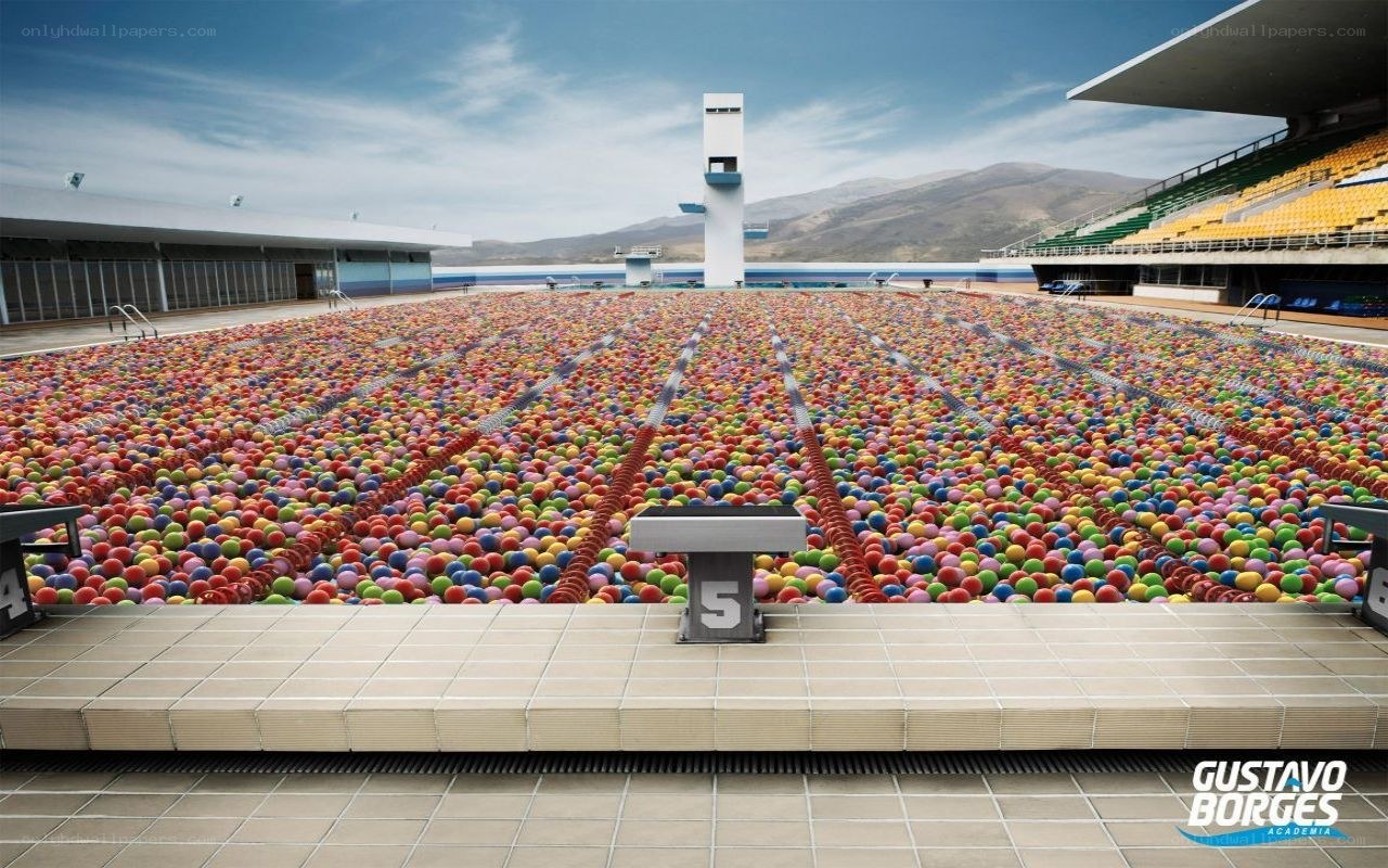 Pool filled with colorful balls