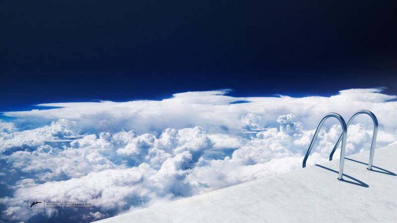 Pool Ladder Above Clouds