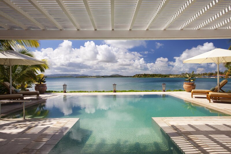 Pool Overlooking Ocean — Blue, Serene, Afternoon