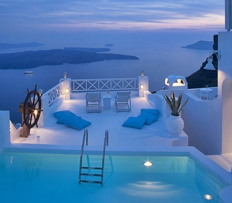Pool Overlooking Sea — Blue, Serene